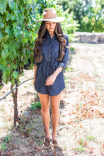 Load image into Gallery viewer, Told You So Dark Wash Chambray Dress