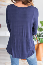 Load image into Gallery viewer, Don't Wait Navy Blue V-neck Top