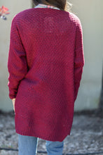 Load image into Gallery viewer, Somebody To Love Burgundy Red Cable Knit Cardigan