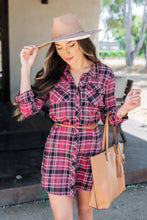 Load image into Gallery viewer, Commit To You Mauve Pink Plaid Dress