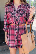 Load image into Gallery viewer, Commit To You Mauve Pink Plaid Dress