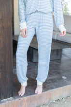Load image into Gallery viewer, Let's Cuddle Baby Blue Striped Pajama Set