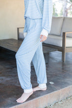 Load image into Gallery viewer, Let's Cuddle Baby Blue Striped Pajama Set