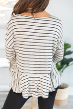 Load image into Gallery viewer, Steady As She Goes Oatmeal-Black Striped Top