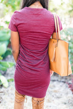 Load image into Gallery viewer, It's All For You Burgundy Red Ruched Dress