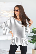 Load image into Gallery viewer, Steady As She Goes White-Black Striped Top