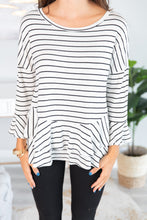 Load image into Gallery viewer, Steady As She Goes White-Black Striped Top