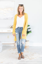 Load image into Gallery viewer, Tell Somebody Light Mustard Yellow Popcorn Cardigan