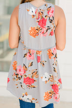 Load image into Gallery viewer, Botanical Motives Gray Floral Tank