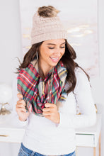 Load image into Gallery viewer, Autumn Air Taupe Plaid Blanket Scarf