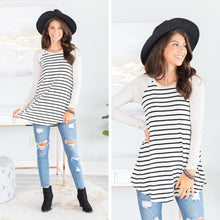 Load image into Gallery viewer, Fun For Sport Oatmeal Striped Top