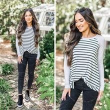 Load image into Gallery viewer, Fun For Sport Oatmeal Striped Top