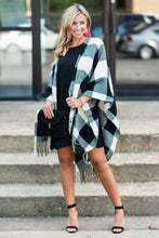 Load image into Gallery viewer, Lost In Love White-Black Plaid Shawl