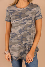 Load image into Gallery viewer, Hidden Treasures Olive Green Camo Top