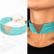 Load image into Gallery viewer, Go Bold Or Go Home Choker, Turquoise