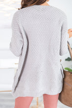 Load image into Gallery viewer, To Love Somebody Silver Gray Cable Knit Cardigan
