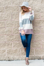 Load image into Gallery viewer, Power In Comfort Mauve Pink Colorblock Sweater