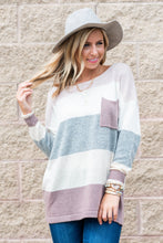 Load image into Gallery viewer, Power In Comfort Mauve Pink Colorblock Sweater