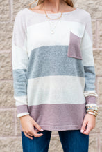 Load image into Gallery viewer, Power In Comfort Mauve Pink Colorblock Sweater