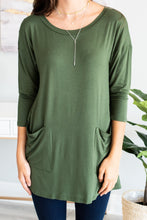 Load image into Gallery viewer, Medley In Love Olive Green Pocket Tunic