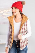 Load image into Gallery viewer, Happy Hikes Tan And Plaid Reversible Vest
