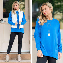 Load image into Gallery viewer, Slouchy Dolman Cobalt Blue Long Sleeve Tunic
