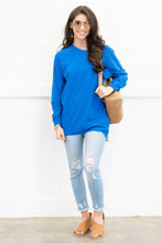 Load image into Gallery viewer, Slouchy Dolman Cobalt Blue Long Sleeve Tunic