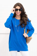Load image into Gallery viewer, Slouchy Dolman Cobalt Blue Long Sleeve Tunic