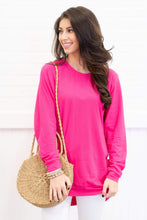 Load image into Gallery viewer, Slouchy Dolman Fuchsia Pink Long Sleeve Tunic