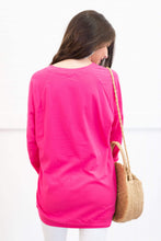 Load image into Gallery viewer, Slouchy Dolman Fuchsia Pink Long Sleeve Tunic
