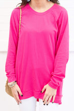 Load image into Gallery viewer, Slouchy Dolman Fuchsia Pink Long Sleeve Tunic
