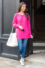 Load image into Gallery viewer, Slouchy Dolman Fuchsia Pink Long Sleeve Tunic