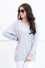 Load image into Gallery viewer, Slouchy Dolman Heather Gray Long Sleeve Tunic
