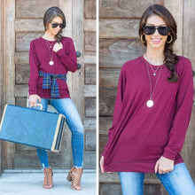 Load image into Gallery viewer, Slouchy Dolman Wine Red Long Sleeve Tunic