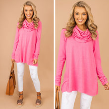 Load image into Gallery viewer, The One You Want Candy Pink Cowl Neck Sweater