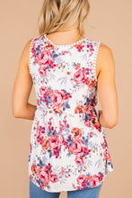Load image into Gallery viewer, Take Me Back Ivory White Floral Tank
