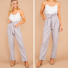 Load image into Gallery viewer, Follow The Leader Gray Paperbag Waist Jumpsuit
