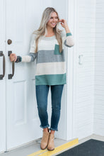 Load image into Gallery viewer, Power In Comfort Sage Green Colorblock Sweater