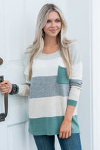 Load image into Gallery viewer, Power In Comfort Sage Green Colorblock Sweater