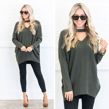 Load image into Gallery viewer, Instantly Love You Olive Green Keyhole Sweater
