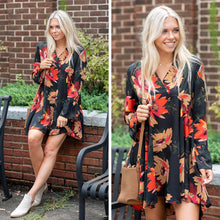 Load image into Gallery viewer, Found Your Calling Black Floral Dress