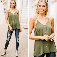 Load image into Gallery viewer, Just Take A Look Olive Green Button Tank
