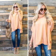 Load image into Gallery viewer, Feeling So Chipper Sherbert Orange Cowl Neck Sweater