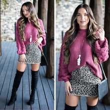 Load image into Gallery viewer, In and Out of Love Raspberry Red Chunky Knit Sweater