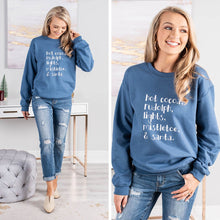 Load image into Gallery viewer, Christmas Magic Indigo Blue Graphic Sweatshirt