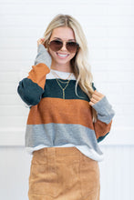 Load image into Gallery viewer, Life Of Comfort Rust Multi Colorblock Sweater