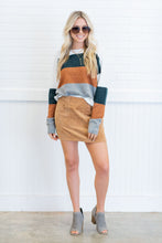 Load image into Gallery viewer, Life Of Comfort Rust Multi Colorblock Sweater
