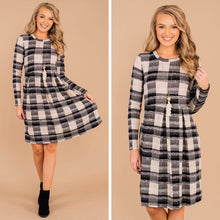 Load image into Gallery viewer, Feel Your Love Black Plaid Dress