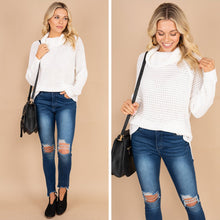Load image into Gallery viewer, In Your Glow Ivory White Waffle Sweater