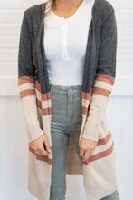 Load image into Gallery viewer, Can't Forget You Charcoal Gray Striped Cardigan